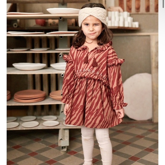 Louise Misha Other - Louise Misha boutique NWT Red and Cream Striped Dress with Ruffles